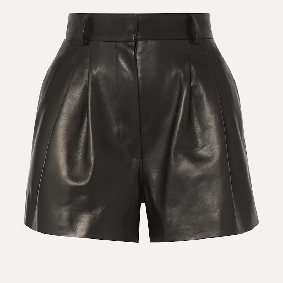 Biker Style Leather Shorts For Women